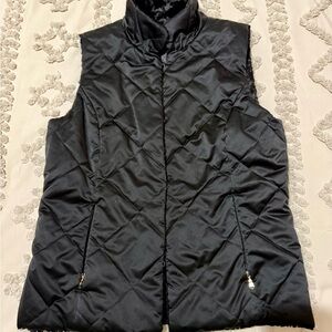 Women's Ralph Lauren Black Faux Fur Quilted Vest